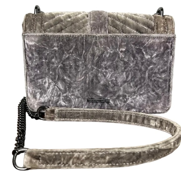 Rebecca Minkoff  Chevron Quilted Crossbody Bag Gray Removable Strap Clutch
C - Picture 4 of 13